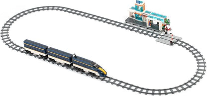 Block Builder High Speed Train Remote Control Building Block Set with Full Train Station (1532 Pieces). Railroad Series Building Blocks for Kids and Adults. Alternative Product to The Main Brand