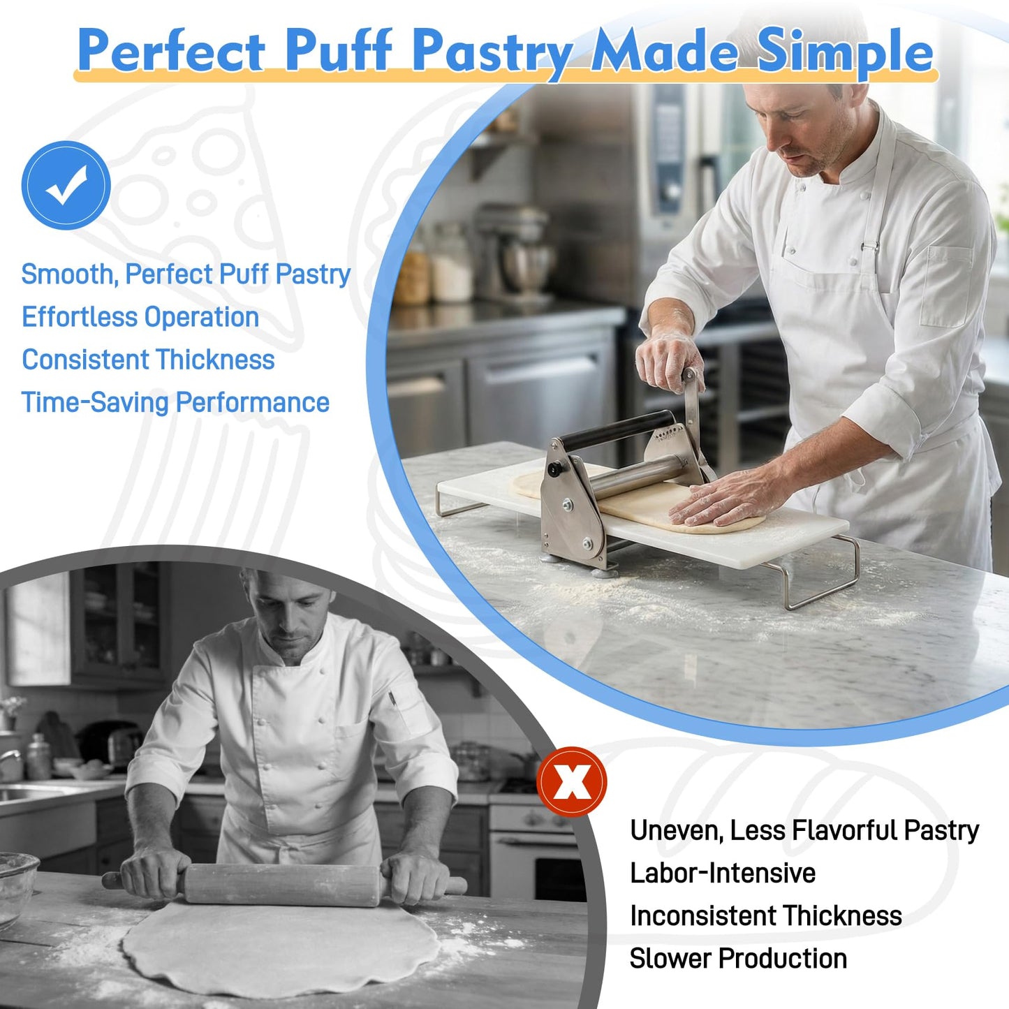 12" Folding Manual Dough Sheeter with 2 Rolling Boards, Adjustable Thickness Dough Rolling Machine, Compact Stainless Steel Dough Sheeter for Pizza, Pastry, Pasta, Fondant, Cookie Dough & Home Baking