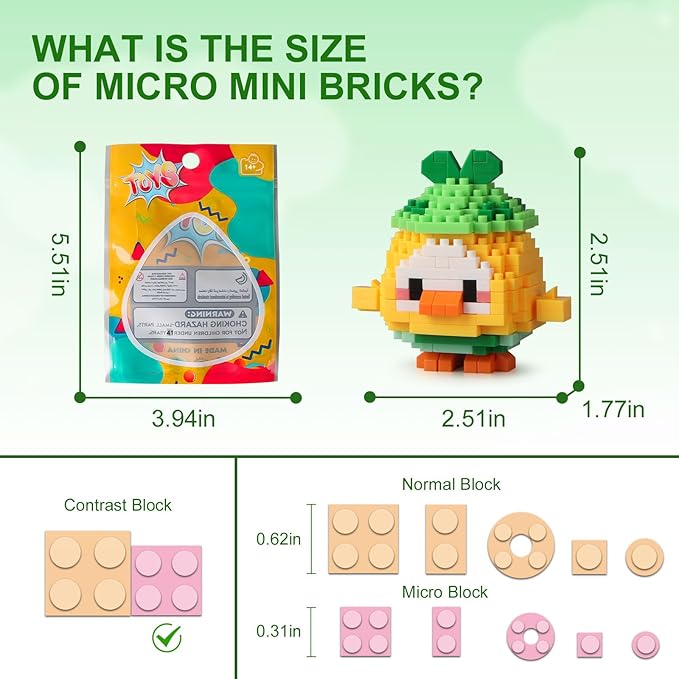 HIGH GODO 12Pack Animals Easter Party Favors Building Set 2491PCS Mini Cute Animals Building Blocks for Goodie Bag Stuffers Party Favors Birthday Gifts for Adult Teens 14+