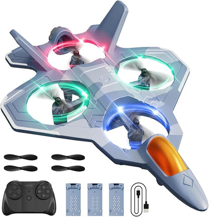 4DRC RC Planes Remote Control Airplanes with 3 Batteries Foam Remote Control Planes for Kids Adults Beginners 4-7 8-12 12-16 Remote Control Helicopter Fighter Jet Drones for Kids Adults 360° Flip