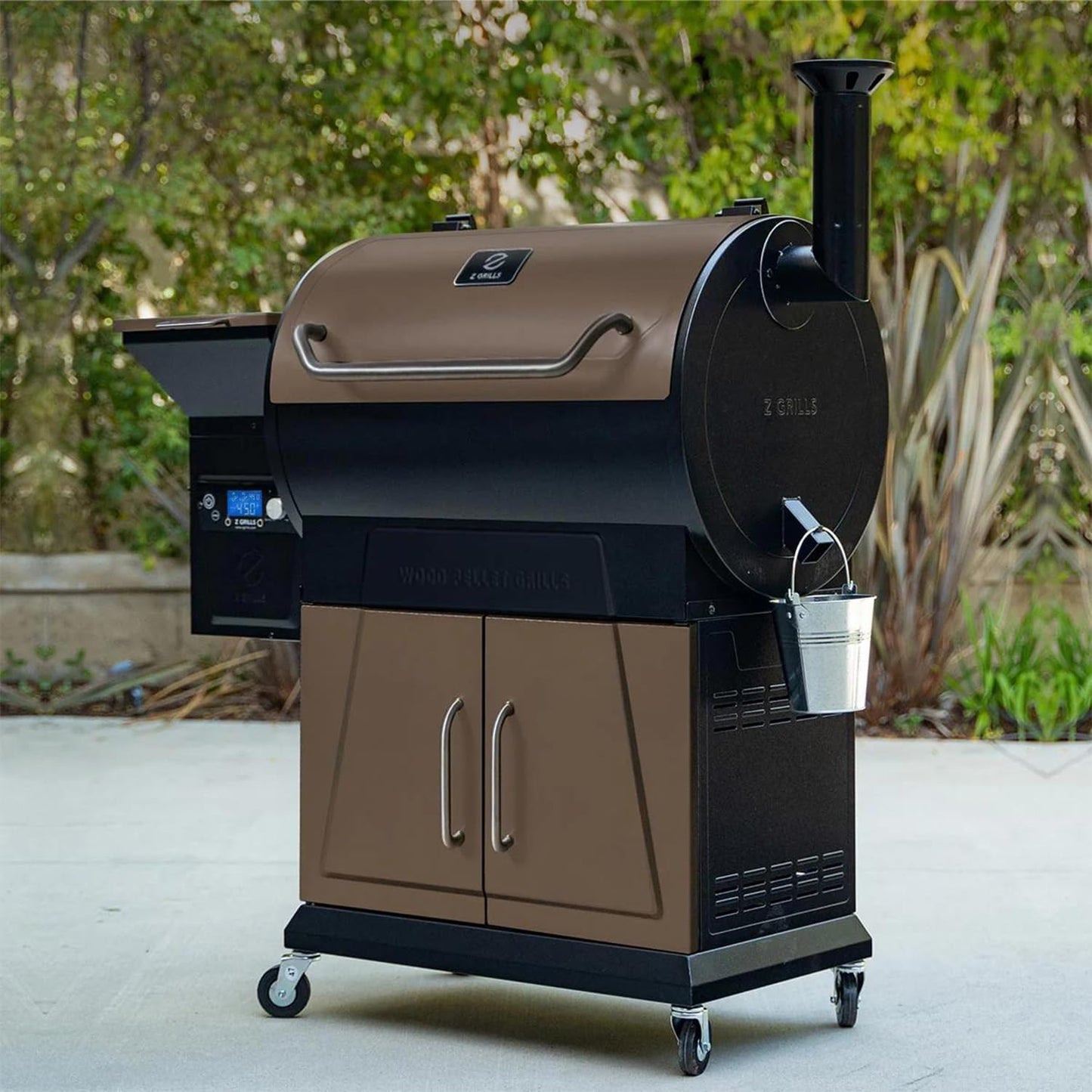 Z GRILLS 2025 Pellet Grill & Smoker with PID 3.0 Controller, Dual-walled Insulation, Meat Probes, Huge Storage, Hopper Clean-out including Grill Cover and More