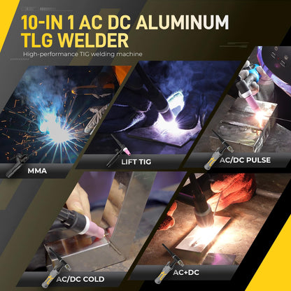 MATRIXINGWELDER TIG-205 PRO AC/DC TIG Welder 200Amp with Pulse, with LED Display, Aluminum TIG Welding Machine 110V/220V with HF/Lift TIG/Stick/MMA/SPOT
