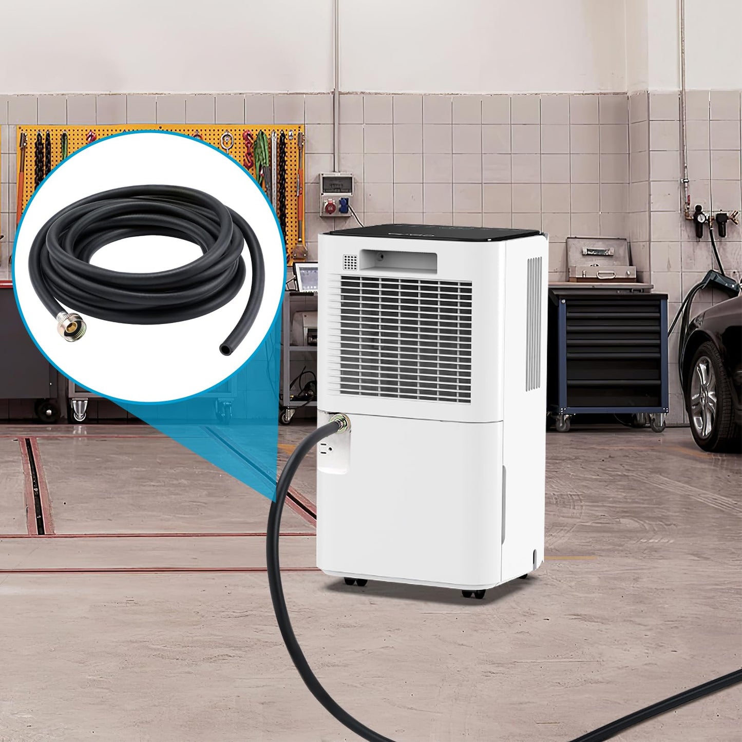 20 FT Extra Long Leakproof Dehumidifier Drain Hose - Thickened Dehumidifier Hose with Rustproof 3/4" FHT Connector Fits Most of Dehumidifiers for Large Space Basement Warehouse
