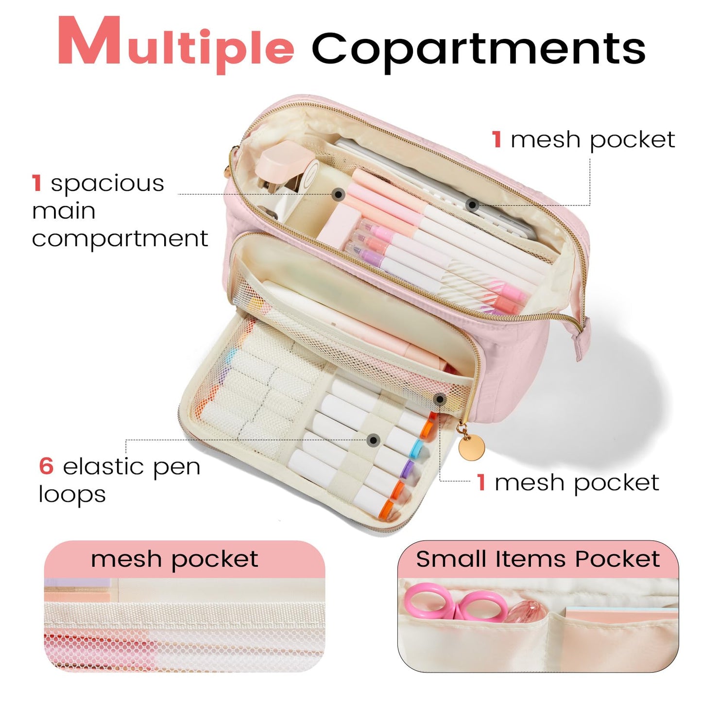 Sooez Large Pencil Case Pouch, Soft Pencil Bag with Zipper, Pen Bag Wide Opening, School Supplies Cute Pencil Case for Girls Boy Men Women, Blue