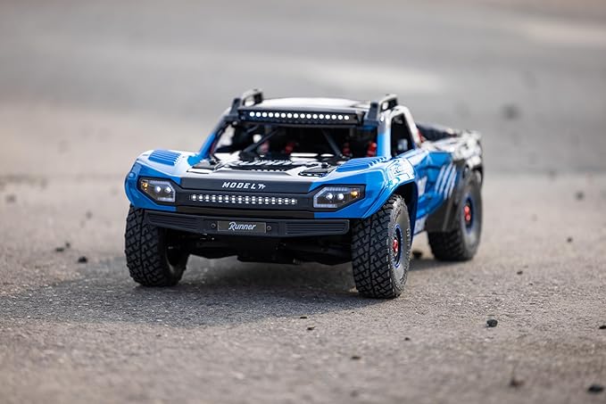 FSRC RC Truck1/7 Model TT 6S/8S Blue/Red High-Speed Off-Road Desert Truckr RC car Short-Course Truck 4WD 100km/h+(8S-Blue)