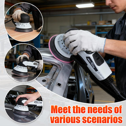 Autolock Electric Random Orbital Sander, 350W Brushless Motor with 5 & 6 Inch Pads, 10000RPM Palm Sander for Woodworking, Sanding and Polishing (1pcs)