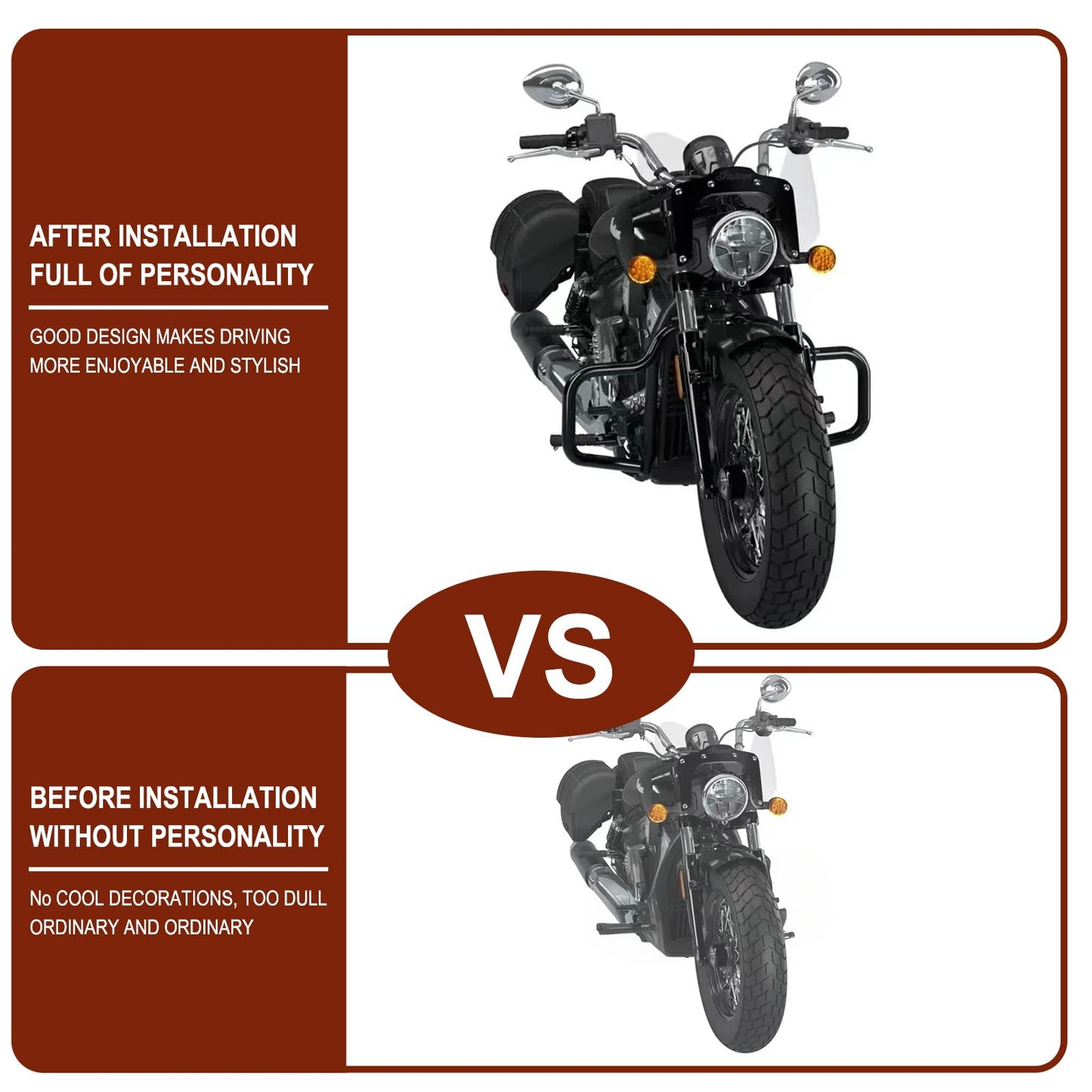 TiCoast Motorcycle Black Engine Guard Rear Highway Crash Bar for Indian Scout Bobber Classic Limited Scout Classic Limited 2025