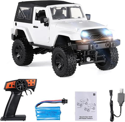 GoolRC f1 RC Crawler 1:14 Scale 2.4GHZ Remote Control Car 4WD 30KM/H High Speed Racing Car All Terrains Off Road RC Monster Vehicle Truck Crawler with Led Light for Teens and Adults (White Hardtop)
