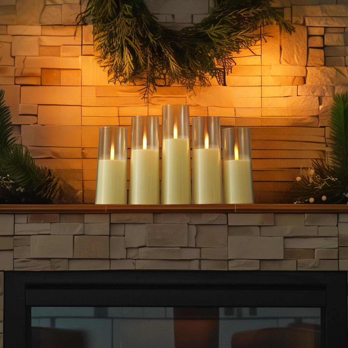 Homemory Ivory Flameless LED Candles with Remote Control & Timer, Battery Operated, Modern Design, Set of 7 for Home Decor, Wedding, or Events