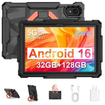 EHFiDC Tablet 10 Inch Android 16 Tablets, 32GB RAM 128GB ROM 2TB Expand, 2.2GHz Octa-Core, 6000mAh, 5G WiFi, HD IPS Display, Widevine L1, Drop-Proof EVA Case