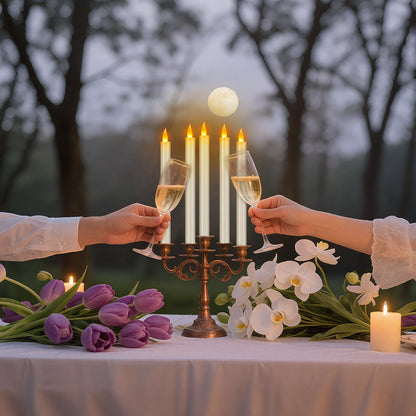 wemarry Flameless Taper Candles 10" Dripless Battery Operated Candle with Remote Timer, 6 Pack Christmas Window Candles, 400+ Hours by 2 AA Batteries for Home Decor, Candlelight Dinner, Weddings
