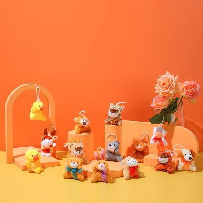 Skylety 60 Pack Animals Mini Plush Party Favors, Cute Small Plush Stuffed Animal Keychain Toy in Bulk for Carnival Prizes, Easter Basket Stuffers, Classroom Reward, Kindergarten Goodie Bag Fillers