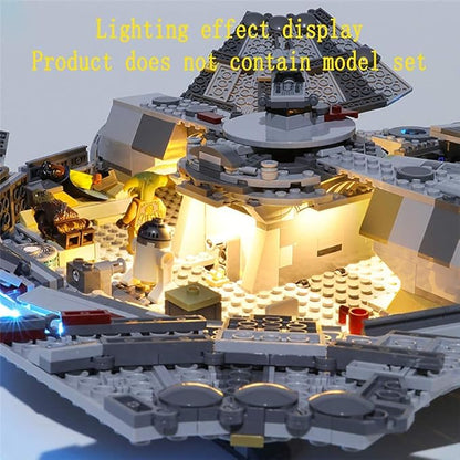 LED Light Kit Compatible with Lego 75257 The Rise of Skywalker Millennium Falcon Starship Building Model (Model Set Not Included)