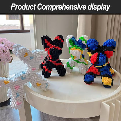 Micro Dog Building Blocks Balloon Dog Toy Compatible with Lego Dachshund Pet Building Toy 4000PCS (4 Sets) 3x6x7.5″‌ 3D Animal Decoration Model STEM Birthday Gift for Adults and Kids Age 8+