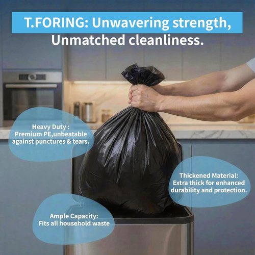 Heavy Duty Black Trash Bags by [Brand Name] - 1.28 Mil Thick, 30" x 35", 100 Count for Home & Office