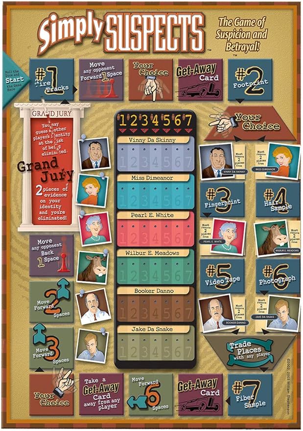 Simply Suspects - The Game of Suspicion &amp Betrayal - Fast-Paced Hidden Identity Detective Board Game - Family Fun for Ages 8+ 2-6 Players