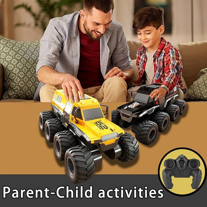 2 Battery 8WD Rc Cars for Boys Age 8-122.4G Off Road All Terrain Amphibious Rc Truckremote Control Boat Top Christmas Gifts 2025 for Kids-Black