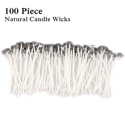 EricX Light 100 Piece Cotton Candle Wick,3.5" Pre-Waxed & Cotton Core,for Candle Making,Candle DIY