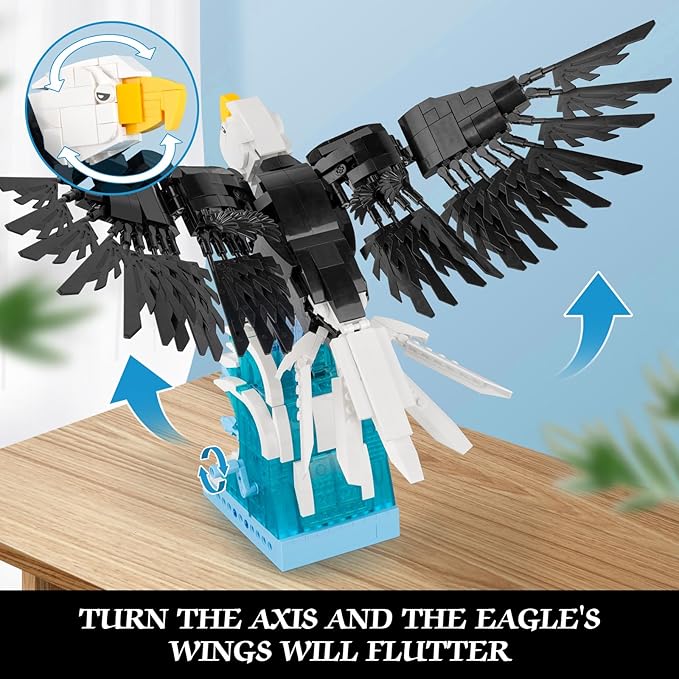 Ideas Eagle Animals Building Set MOC Eagle Creative Bird Model Creator 2 in 1 Animal Lover Owl Birds Kit Collectible Gifts Toys for Adults and Teens Age 14+ (1018 PCS)