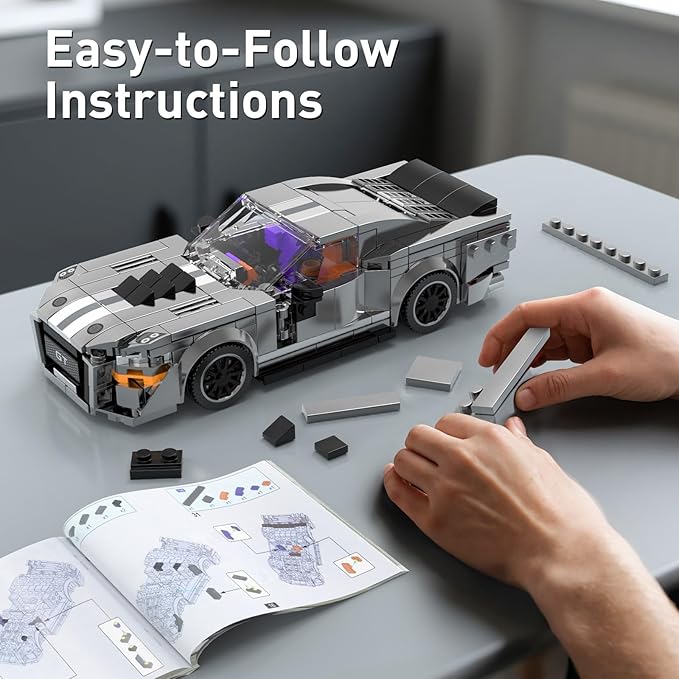 Speed Champion GT Sports Cars Building Sets Easter 476 PCS 1:24 Muscle Car Model Creative Build Display Gift Christmas Birthday Ages 14+
