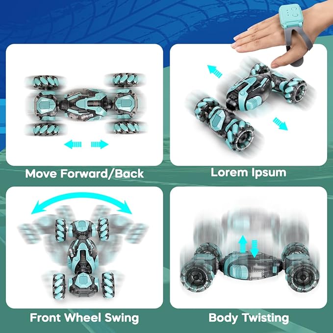 Gesture Sensing RC Stunt Car - Best Gifts for Boys 6-12 Year Old 360° Rotating 4WD Remote Control Transform Hand Controlled Car Birthday Presents for Kids Age 7 8 9 10 11 yr