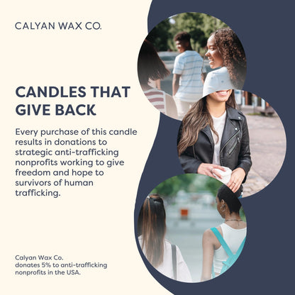 Calyan Wax Co. Seaside & Citrus Scented Candle - 57 Hour Burn - Luxury Clean Soy Wax Candles - Long Lasting Amber Glass Jar Candle for Home - 7.2oz