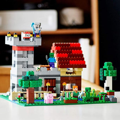 LEGO Minecraft The Crafting Box 3.0 21161 Minecraft Brick Construction Toy and Minifigures Castle and Farm Building Set Great Gift for Minecraft Players Aged 8 and up (564 Pieces)
