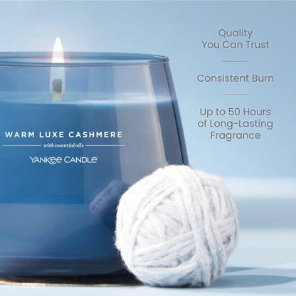 Yankee Candle Studio Scented Candle, Single Wick Jar Candle for Home Fragrance, Premium Plant Wax Blend, Long Lasting Burn, Warm Luxe Cashmere (Pack of 1)