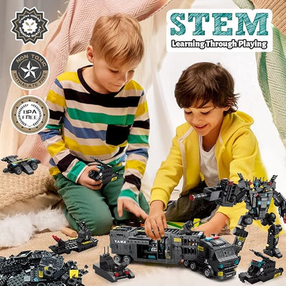 iloveee 51 in 1 Robot STEM Building Blocks Toys for Boys Age 8-12 Educational Learning Building Bricks Truck Kit Gifts for 6 7 8 9 10 11 13 Years Old Kids Engineering Erector Set 700PCS…