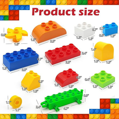90 Pcs Classic Building Blocks Set for Toddlers 3-6 Large Building Bricks Train Educational Toy STEM Toys Compatible with Major Brands Gift for Kids