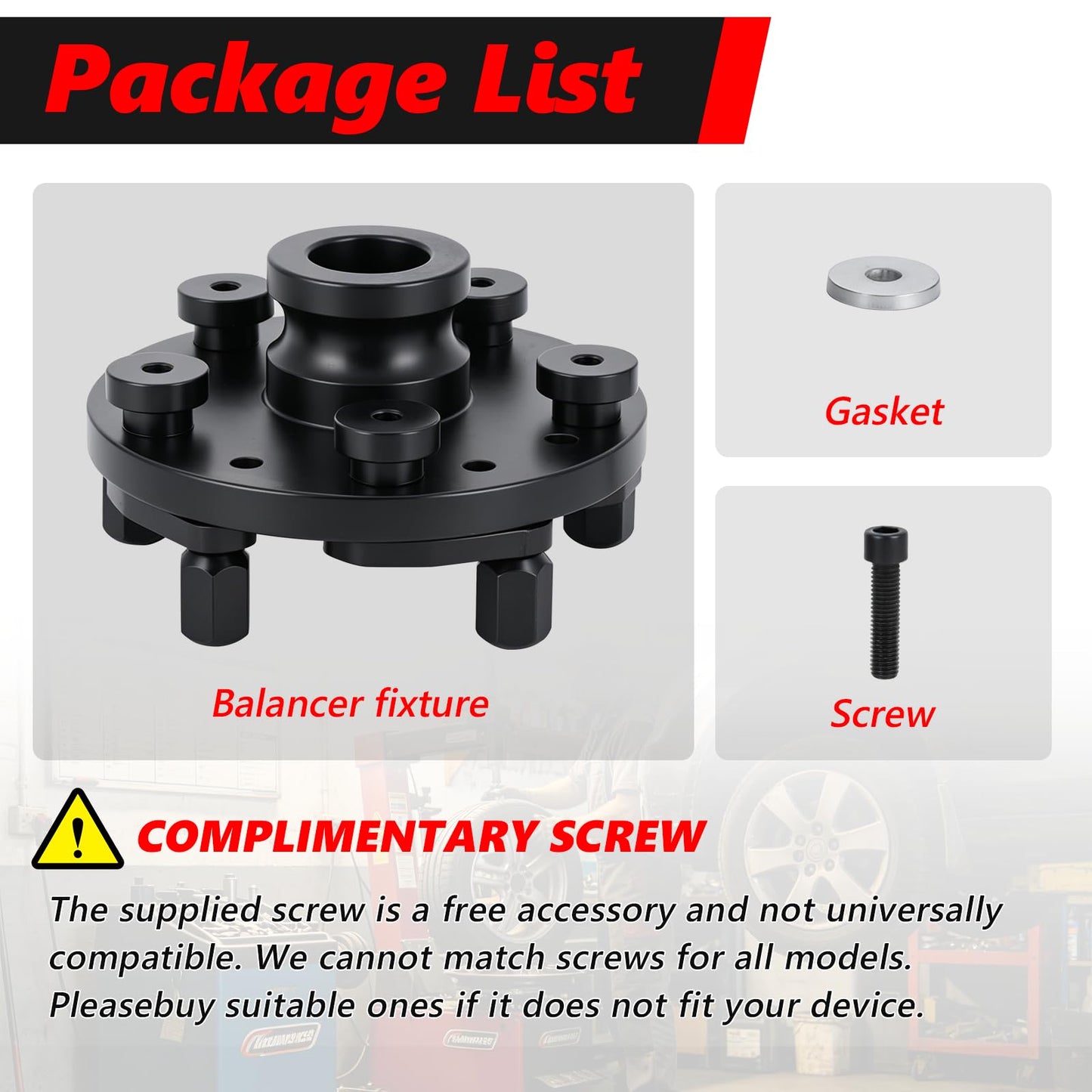 Meticuloso Universal Wheel Balancer Adaptor Fixture Plate 40MM/1.57IN Shaft Diameter Lug Nut Holes Balance Machine Fixture