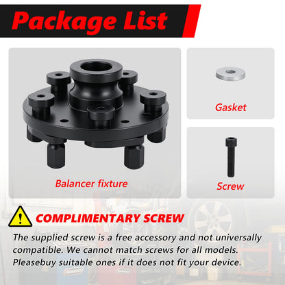 Meticuloso Universal Wheel Balancer Adaptor Fixture Plate 40MM/1.57IN Shaft Diameter Lug Nut Holes Balance Machine Fixture