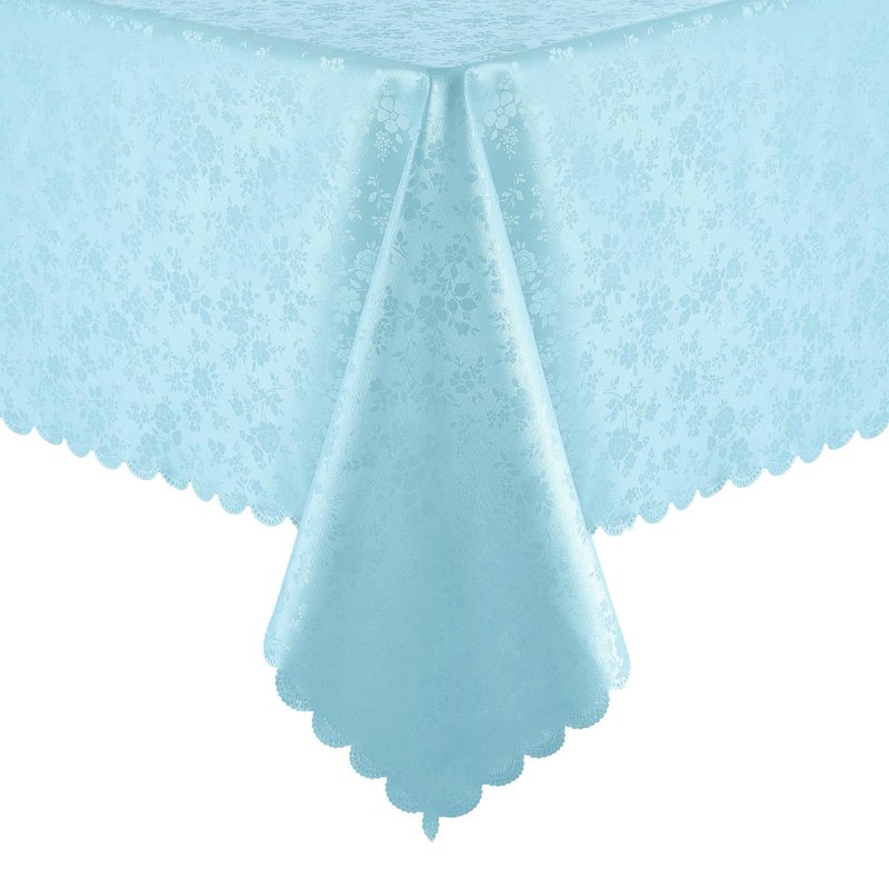 Smiry Rectangle Table Cloth, Waterproof Heavy Duty Vinyl Tablecloths, Wipeable Washable Table Cover for Kitchen and Dining Room (Light Blue, 60" X 102")