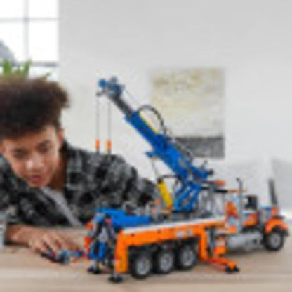 LEGO Technic Heavy-Duty Tow Truck 42128 with Crane Toy Model Building Set Engineering for Kids Series