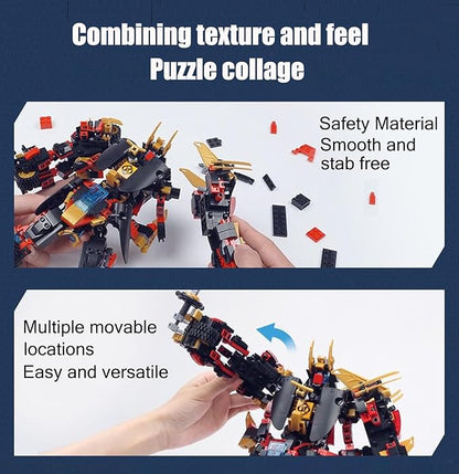QLT QIAOLETONG 12 in 1 Transforming Mecha Robot Building SetMech Model Building Kit 542 PCS Compatible with Lego Ninja Mech Warrior Cool Robots Toys Gift for Adults