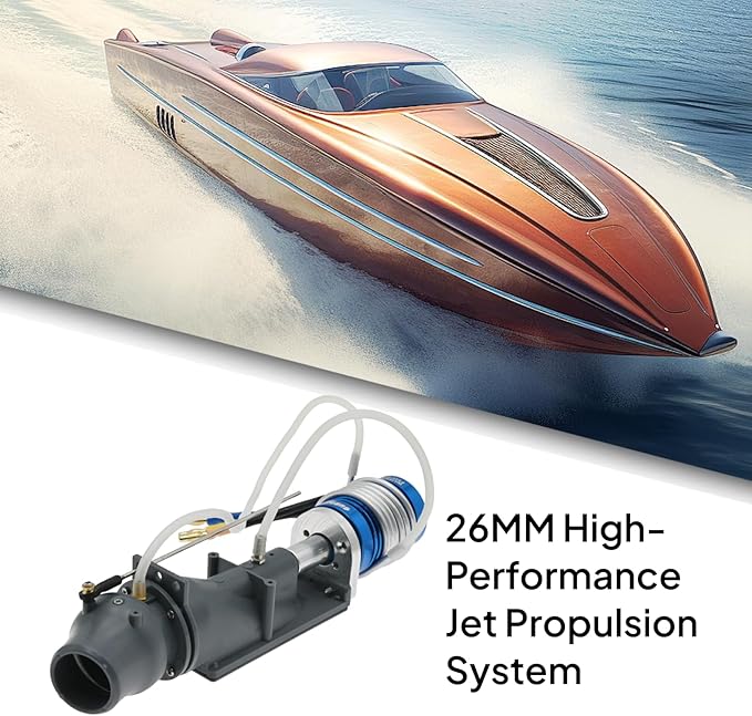 RC Boat Jet Pump Water Thruster Jet Pump 26mm Propeller Portable Power Motor Spray Water Thruster for RC Boat DIY Replaces Blue