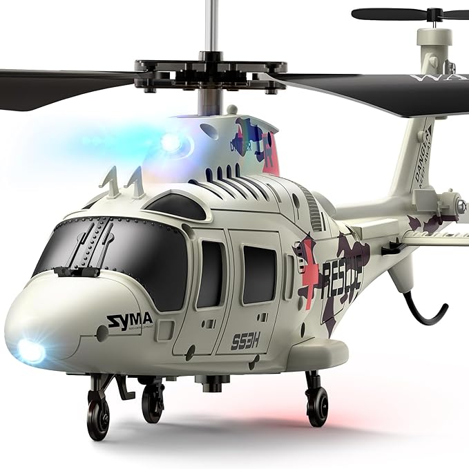 SYMA Remote Control Helicopter - S53H Rescue RC Helicopters with Upgraded Protection System Lifelike Simulation Easy to Fly Educational Toy &amp Gift for Boys Girls Beginners