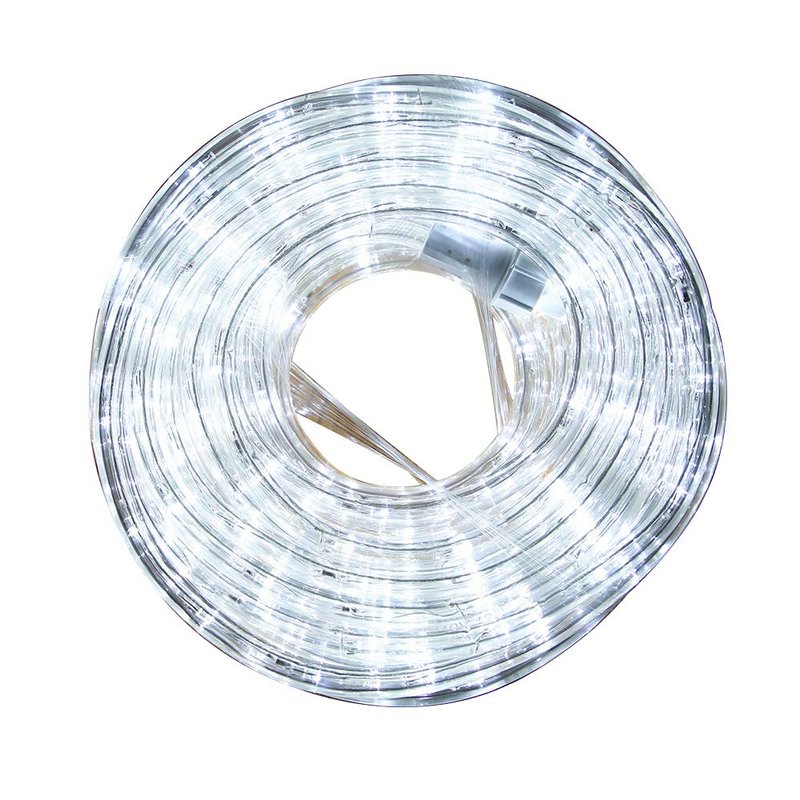 33ft LED Rope Lights, 110V 2 Wire Connectable Christmas Rope Lights Outdoor,240 LED Waterproof Indoor Outdoor White Rope Lights for Outside, Deck, Patio, Pool, Landscape Lighting (Daylight White)