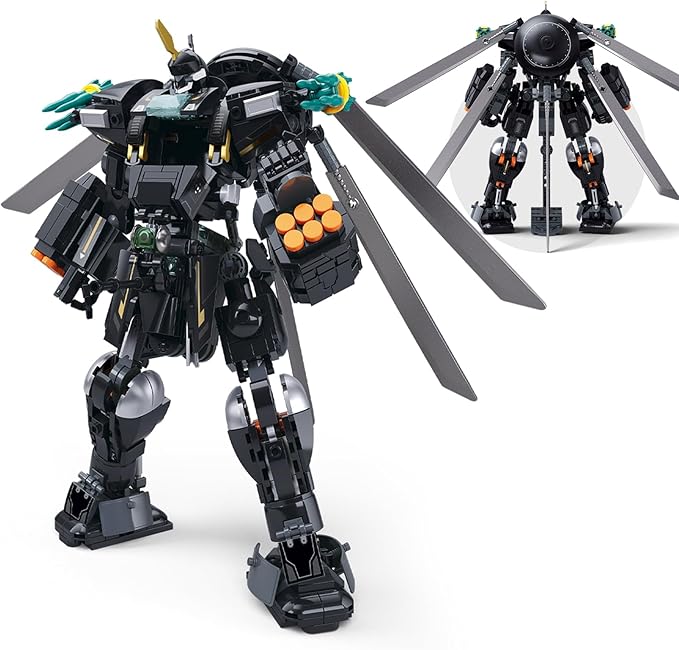 HIGH GODO Armed Mech Robot Transforming Building Blocks Set for AdultsCity Warrior Justice Hero Soldier Mech Model Building Kit Cool Creative Robots Toys Gift for Teens 545 Pieces