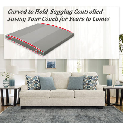 HAVARGO Couch Cushion Support High Density Foam 22X22X2.4 Inches Sofa Couch Supports for Sagging Cushions Light Grey 3Pc with Anti Slip Mesh Fabric