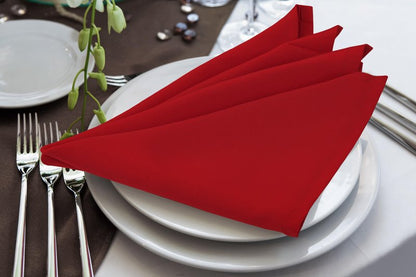 Utopia Home Red Cloth Napkins (12 Pack, 17x17 Inches), Ideal Dinner Napkins for Party, Wedding and Lunch/Dinner
