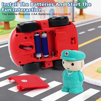BEMITON 2.4GHz Remote Control Toy Cars for Toddlers - Interactive Police Car &amp Ambulance with Lights and Music Birthday Gifts for Boys and Girls Ages 18+ Months 2 3 4 5 Year Old