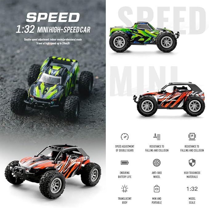 RC Remote Control Car 20 km/h High Speed RC Offroad Race Car 2.4Ghz 1:32 RC Mini Electric Drift Off-Road Vehicle Model