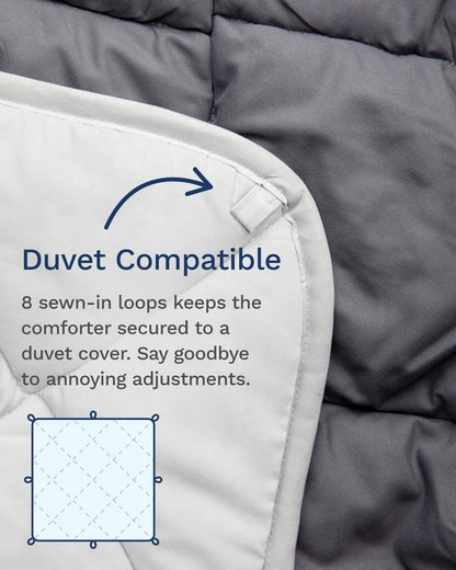 ViscoSoft King Comforter - Cloud-Soft Down Alternative Duvet Insert, All Season Cooling Lightweight Reversible Quilted Blanket for Bedroom & Guest Room, Oeko-TEX Certified, Light/Dark Gray