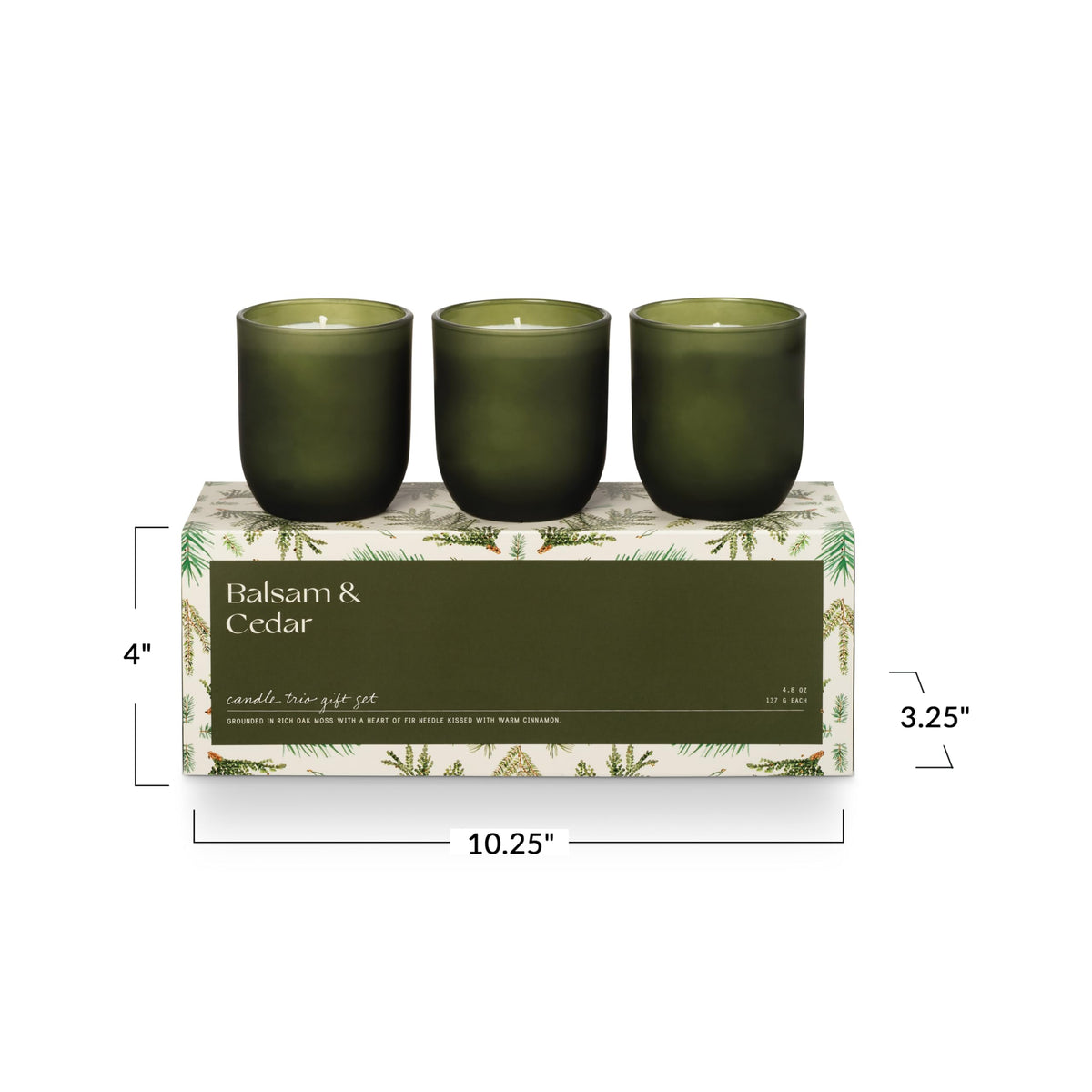 Illume Candle Trio Gift Set, Balsam & Cedar
