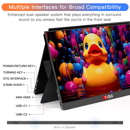 13.5''Portable Monitor for latop ,2K FHD 60HZ Laptop Monitor Screen,USB-C and HDMI Inputs, Ultra-Slim IPS Panel with HDR and Premium Smart Cover & Speakers for Laptop,PC,Phone,PS4/5,Switch,Mac,Xbox
