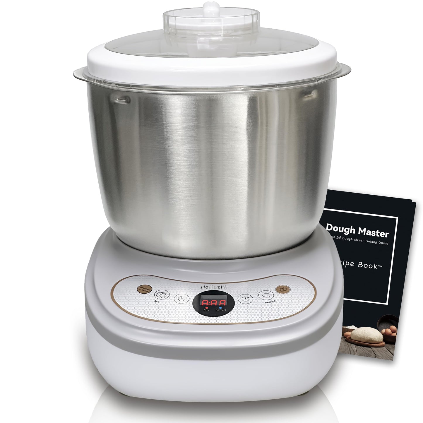 Dough Mixer with Fermentation Function, 5.3Qt Large Capacity Dough Maker for Bread, Pizza & Sourdough, Electric Dough Kneading Machine with Stainless Steel Bowl and Touch Control Panel