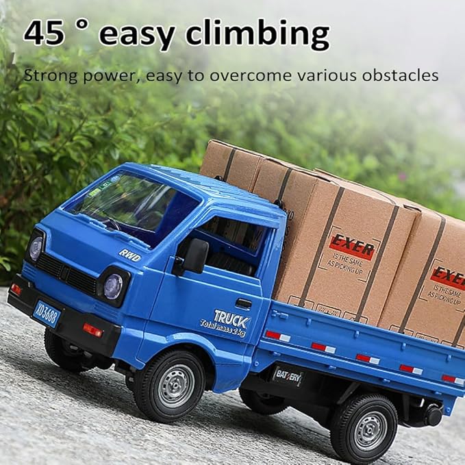 Remote Control Car RC Kei Truck1:16 Scale RC Transporter Pickup Truck 2.4GHz All Terrain RC Transport Cars with Spray &amp Light 3 Batteries (Green)
