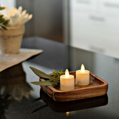 Luminara Bundle Set of Flameless Candle Nightlight Dusk to Dawn with Moving Flame LED Tealight (2-Pack)