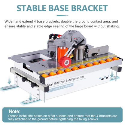 Edge Bander Banding Machine Mini Automatic Tape Breaking Edge Banding Machine Microcomputer Control Curve Straight Edge Sealing Dual-Side Gluing Adjustable Speed 110V